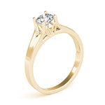 Elegant 14kt White Gold Solitaire Round Engagement Ring Setting (1 ct TW Center Stone Capacity)