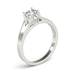 Elegant 14kt White Gold Solitaire Round Engagement Ring Setting (1 ct TW Center Stone Capacity)