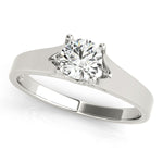 Elegant 14kt White Gold Solitaire Round Engagement Ring Setting (1 ct TW Center Stone Capacity)