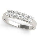 Elegant Princess Cut Square Diamond Wedding Band - 5 Stones SI1-SI2, G-H Quality