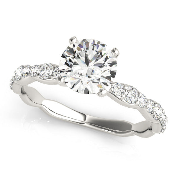 Exquisite 14kt White Gold Engagement Ring with 1/3 ct TW Diamond Setting