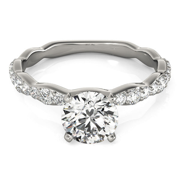 Exquisite 14kt White Gold Engagement Ring with 1/3 ct TW Diamond Setting