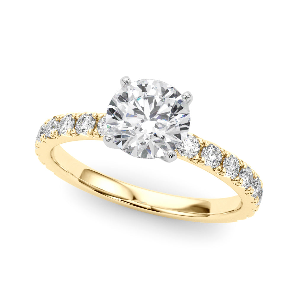 Exquisite 2 CT Round Brilliant Cut Engagement Ring Semi-Mount in 14kt White Gold