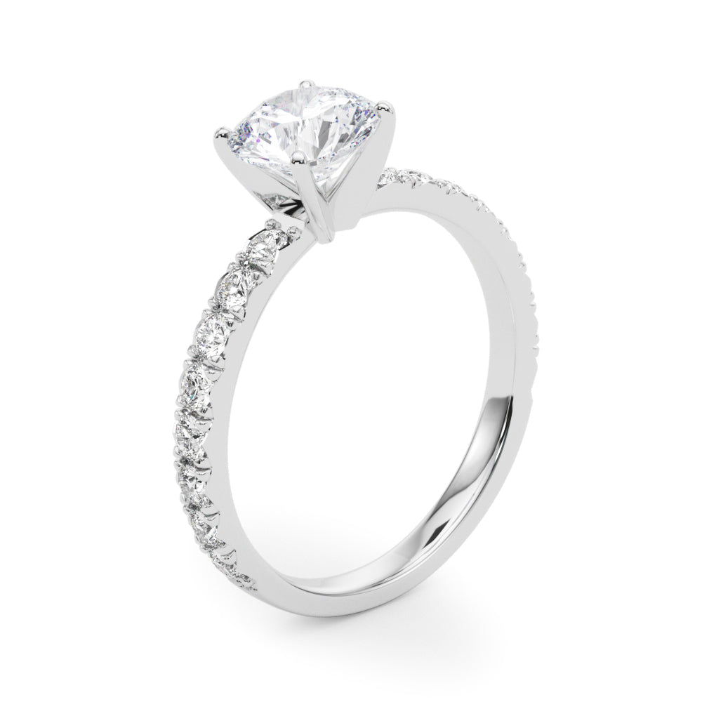 Exquisite 2 CT Round Brilliant Cut Engagement Ring Semi-Mount in 14kt White Gold