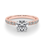 Exquisite 2 CT Round Brilliant Cut Engagement Ring Semi-Mount in 14kt White Gold