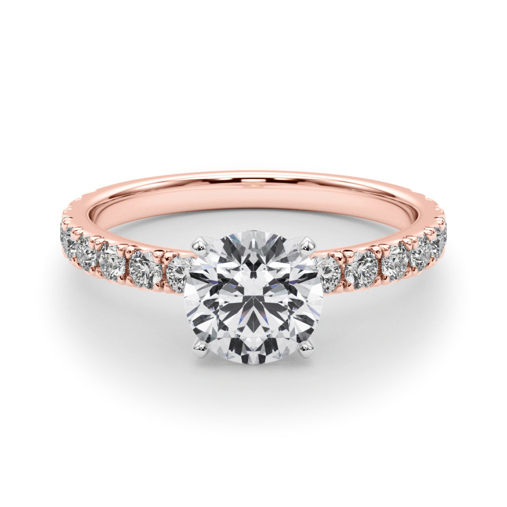 Exquisite 2 CT Round Brilliant Cut Engagement Ring Semi-Mount in 14kt White Gold