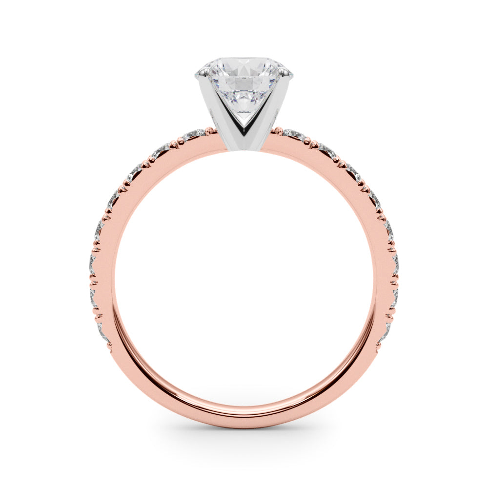 Exquisite 2 CT Round Brilliant Cut Engagement Ring Semi-Mount in 14kt White Gold