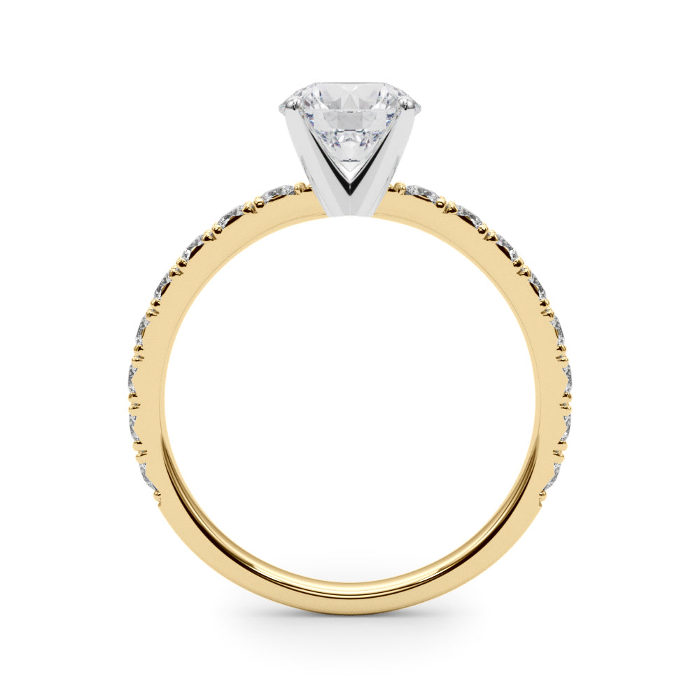 Exquisite 2 CT Round Brilliant Cut Engagement Ring Semi-Mount in 14kt White Gold