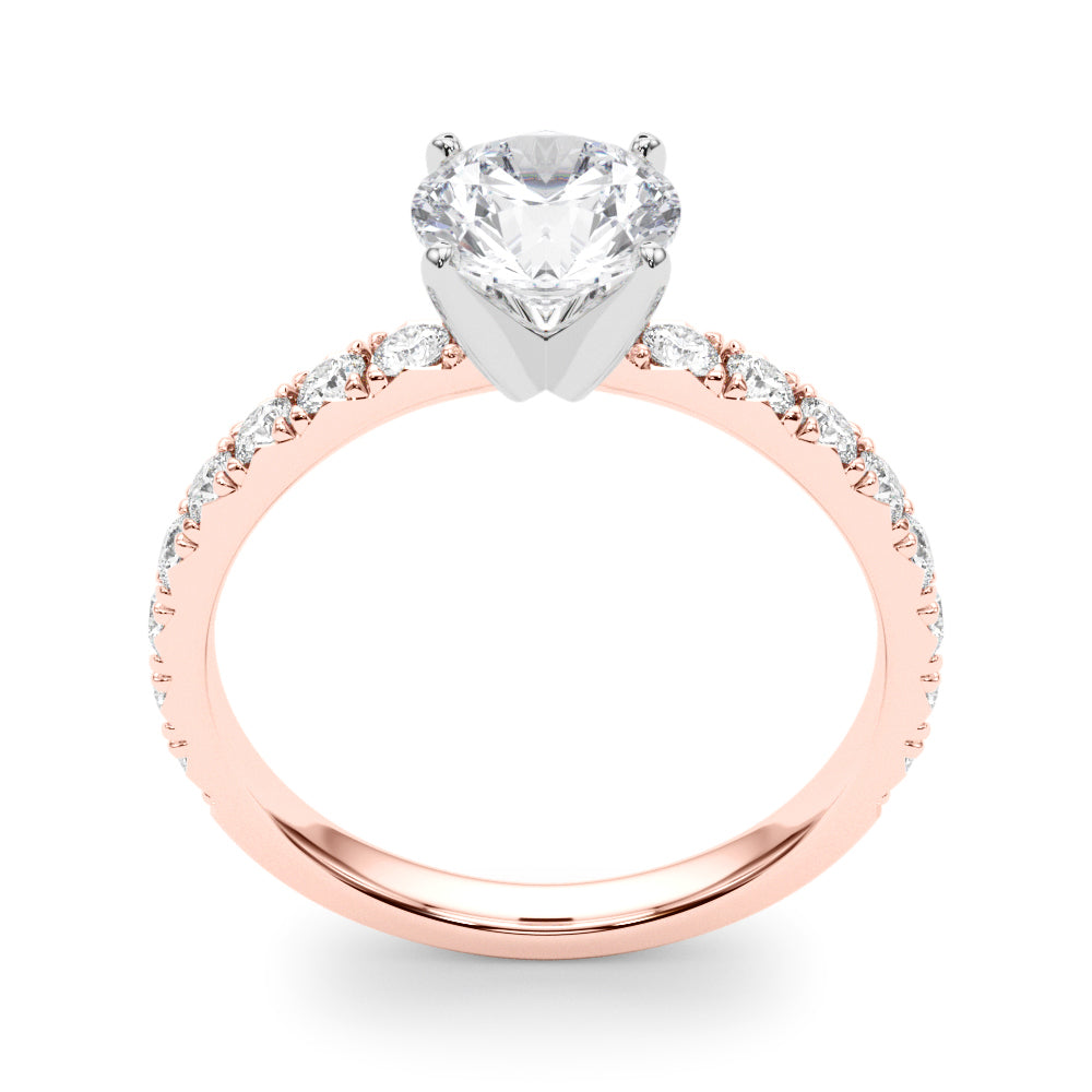 Exquisite 2 CT Round Brilliant Cut Engagement Ring Semi-Mount in 14kt White Gold