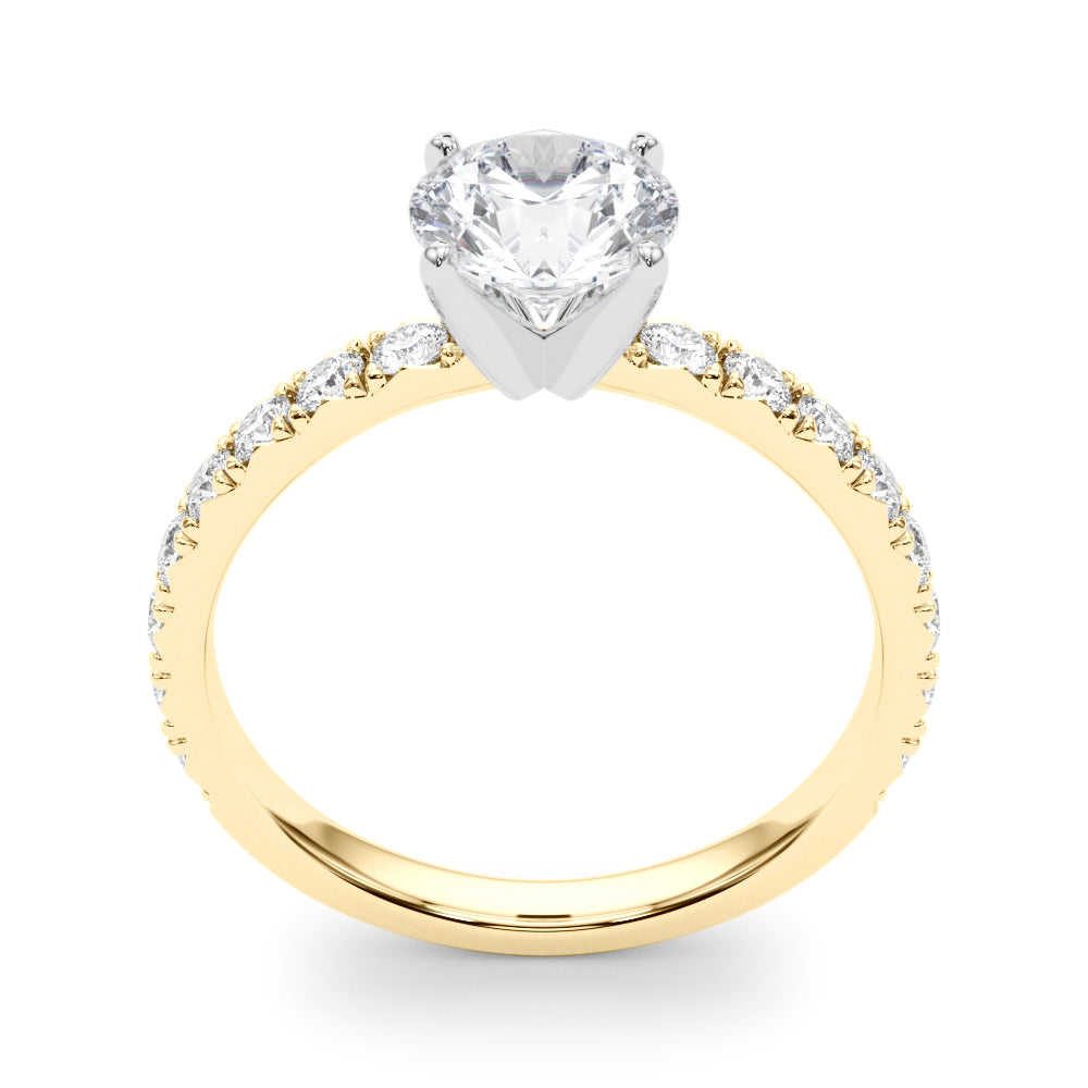 Exquisite 2 CT Round Brilliant Cut Engagement Ring Semi-Mount in 14kt White Gold