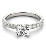 Exquisite 2 CT Round Brilliant Cut Engagement Ring Semi-Mount in 14kt White Gold