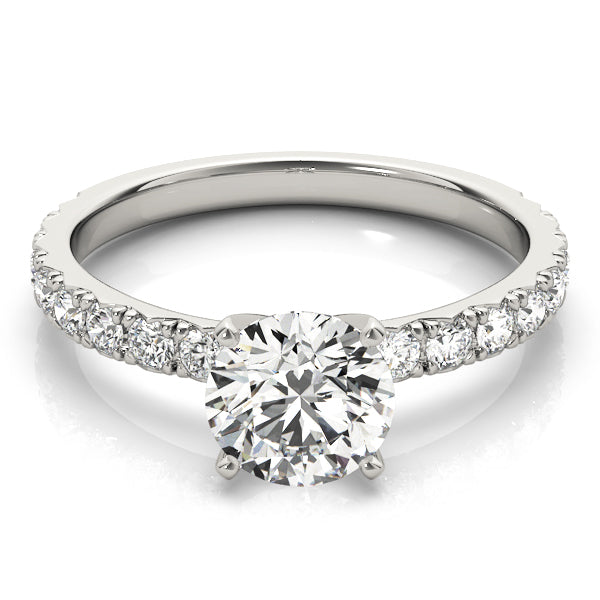 Exquisite 2 CT Round Brilliant Cut Engagement Ring Semi-Mount in 14kt White Gold