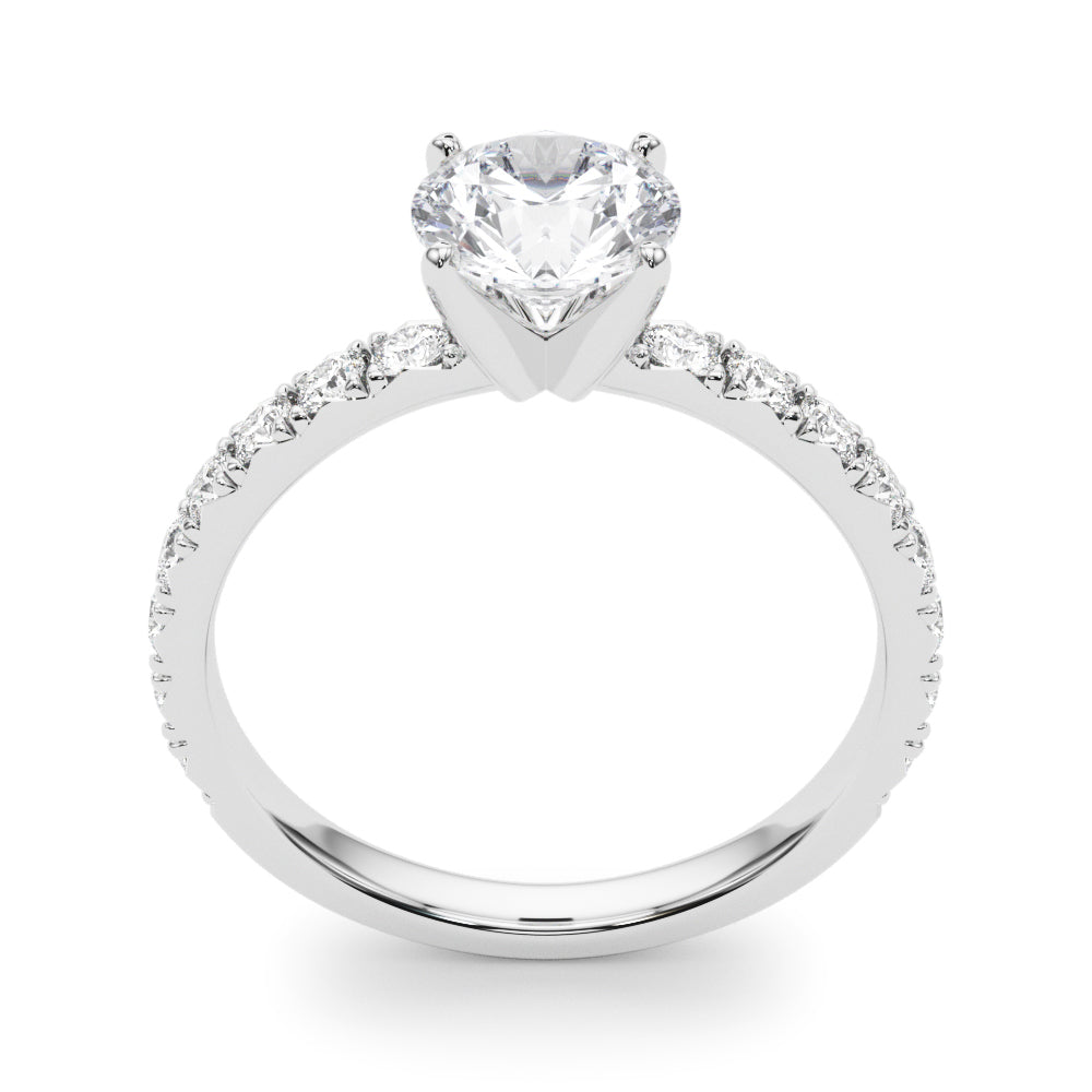 Exquisite 2 CT Round Brilliant Cut Engagement Ring Semi-Mount in 14kt White Gold