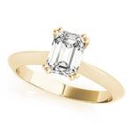Stunning Double Prong Emerald Cut Engagement Ring in 14kt White Gold