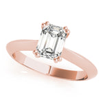 Stunning Double Prong Emerald Cut Engagement Ring in 14kt White Gold