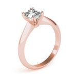 Stunning Double Prong Emerald Cut Engagement Ring in 14kt White Gold