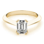 Stunning Double Prong Emerald Cut Engagement Ring in 14kt White Gold