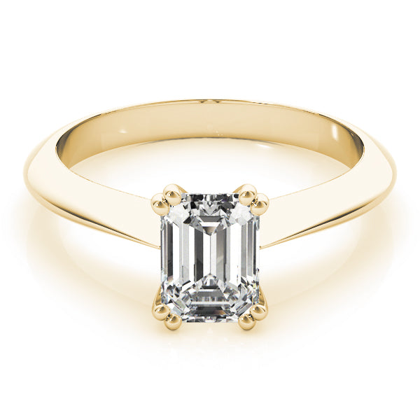 Stunning Double Prong Emerald Cut Engagement Ring in 14kt White Gold