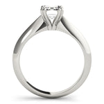Stunning Double Prong Emerald Cut Engagement Ring in 14kt White Gold