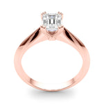 Stunning Double Prong Emerald Cut Engagement Ring in 14kt White Gold