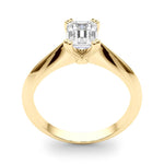 Stunning Double Prong Emerald Cut Engagement Ring in 14kt White Gold