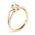 Elegant 14kt White Gold Oval Fashion Ring - Semi-Mount with 1/8 ct tw Diamonds