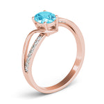 Elegant 14kt White Gold Oval Fashion Ring - Semi-Mount with 1/8 ct tw Diamonds
