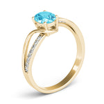 Elegant 14kt White Gold Oval Fashion Ring - Semi-Mount with 1/8 ct tw Diamonds