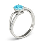 Elegant 14kt White Gold Oval Fashion Ring - Semi-Mount with 1/8 ct tw Diamonds