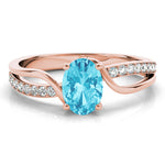 Elegant 14kt White Gold Oval Fashion Ring - Semi-Mount with 1/8 ct tw Diamonds