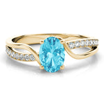 Elegant 14kt White Gold Oval Fashion Ring - Semi-Mount with 1/8 ct tw Diamonds