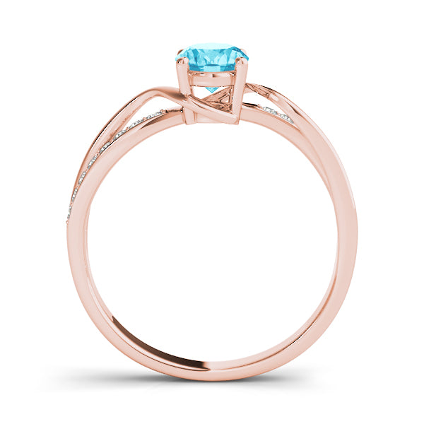 Elegant 14kt White Gold Oval Fashion Ring - Semi-Mount with 1/8 ct tw Diamonds