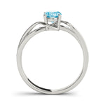 Elegant 14kt White Gold Oval Fashion Ring - Semi-Mount with 1/8 ct tw Diamonds
