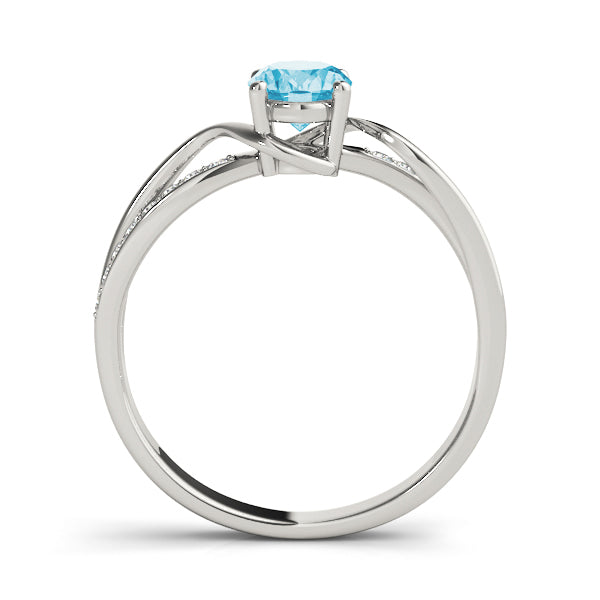 Elegant 14kt White Gold Oval Fashion Ring - Semi-Mount with 1/8 ct tw Diamonds