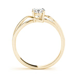Elegant 14kt White Gold Oval Fashion Ring - Semi-Mount with 1/8 ct tw Diamonds
