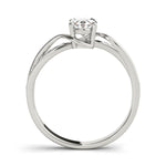 Elegant 14kt White Gold Oval Fashion Ring - Semi-Mount with 1/8 ct tw Diamonds