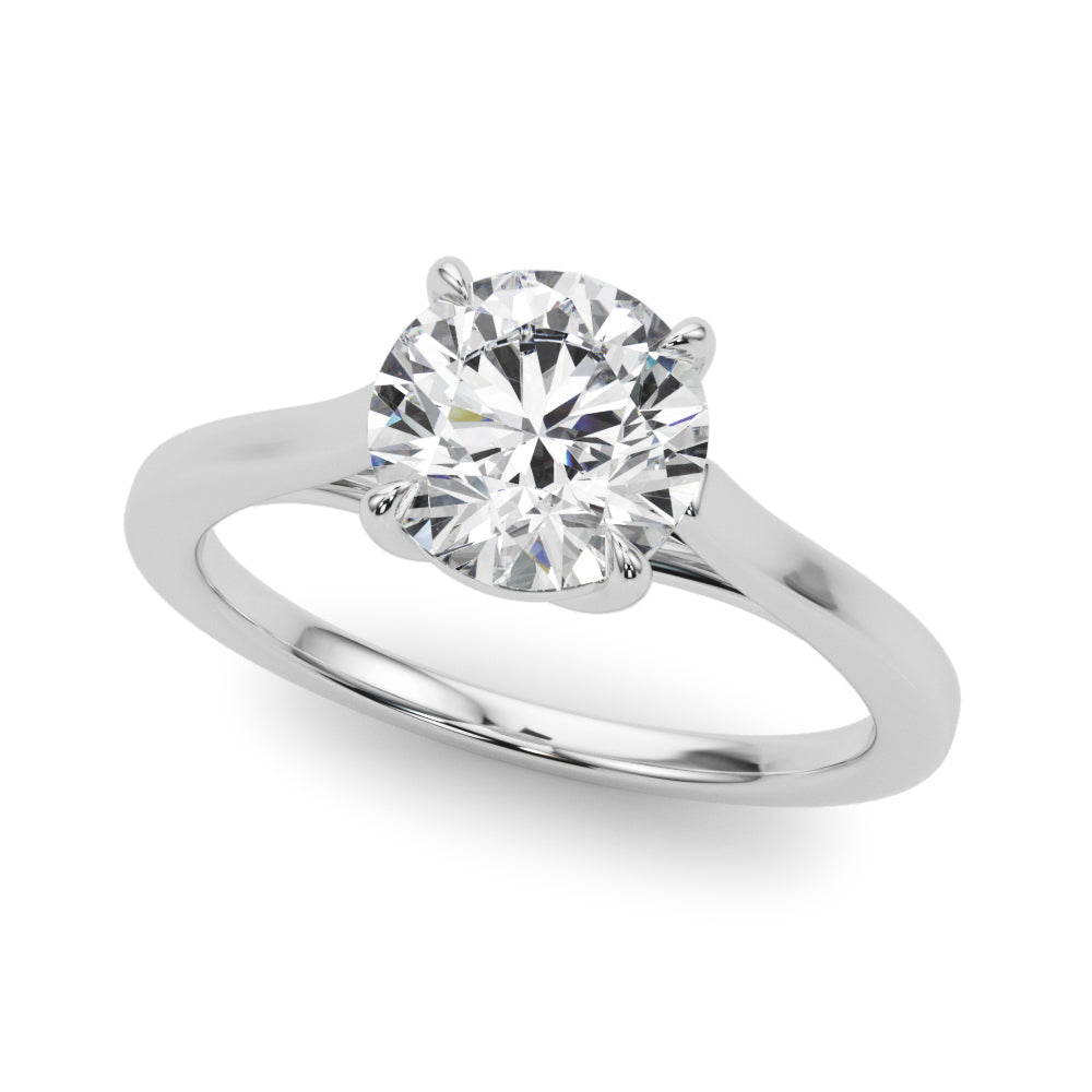 Exquisite 14kt White Gold Solitaire Engagement Ring Setting - Style 