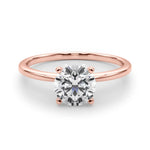Elegant 14kt White Gold Solitaire Engagement Ring Setting for 2 Carat Round Diamond - Size 7