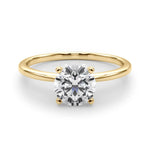 Elegant 14kt White Gold Solitaire Engagement Ring Setting for 2 Carat Round Diamond - Size 7
