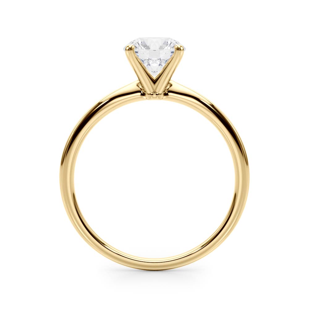 Elegant 14kt White Gold Solitaire Engagement Ring Setting for 2 Carat Round Diamond - Size 7