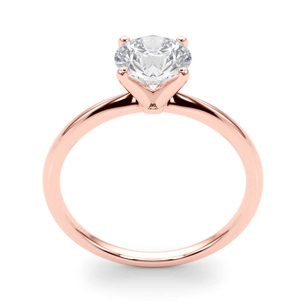 Elegant 14kt White Gold Solitaire Engagement Ring Setting for 2 Carat Round Diamond - Size 7