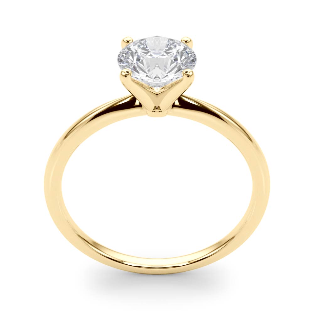 Elegant 14kt White Gold Solitaire Engagement Ring Setting for 2 Carat Round Diamond - Size 7