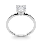 Elegant 14kt White Gold Solitaire Engagement Ring Setting for 2 Carat Round Diamond - Size 7