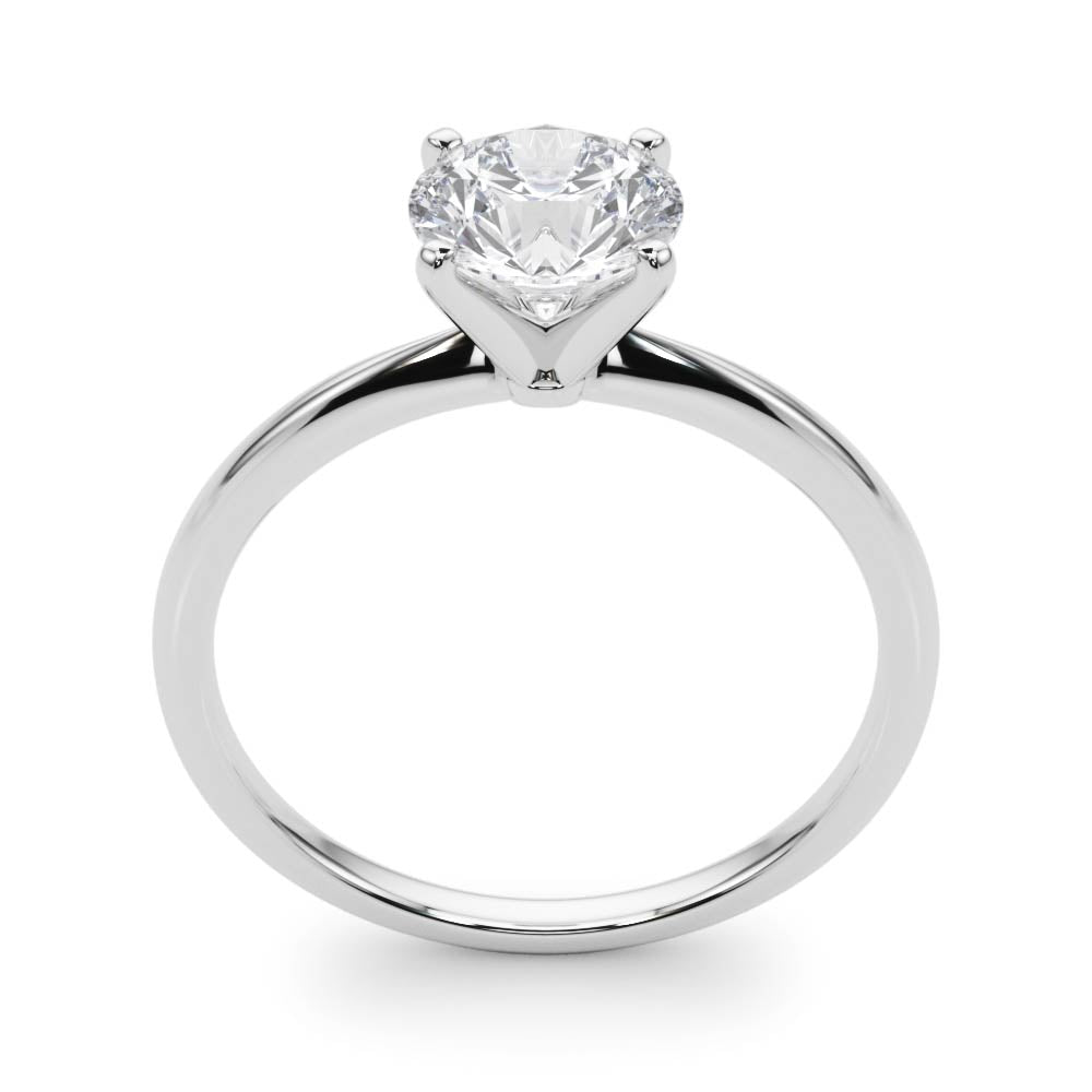 Elegant 14kt White Gold Solitaire Engagement Ring Setting for 2 Carat Round Diamond - Size 7