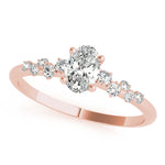 Elegant 14kt White Gold Oval Semi-Mount Diamond Ring
