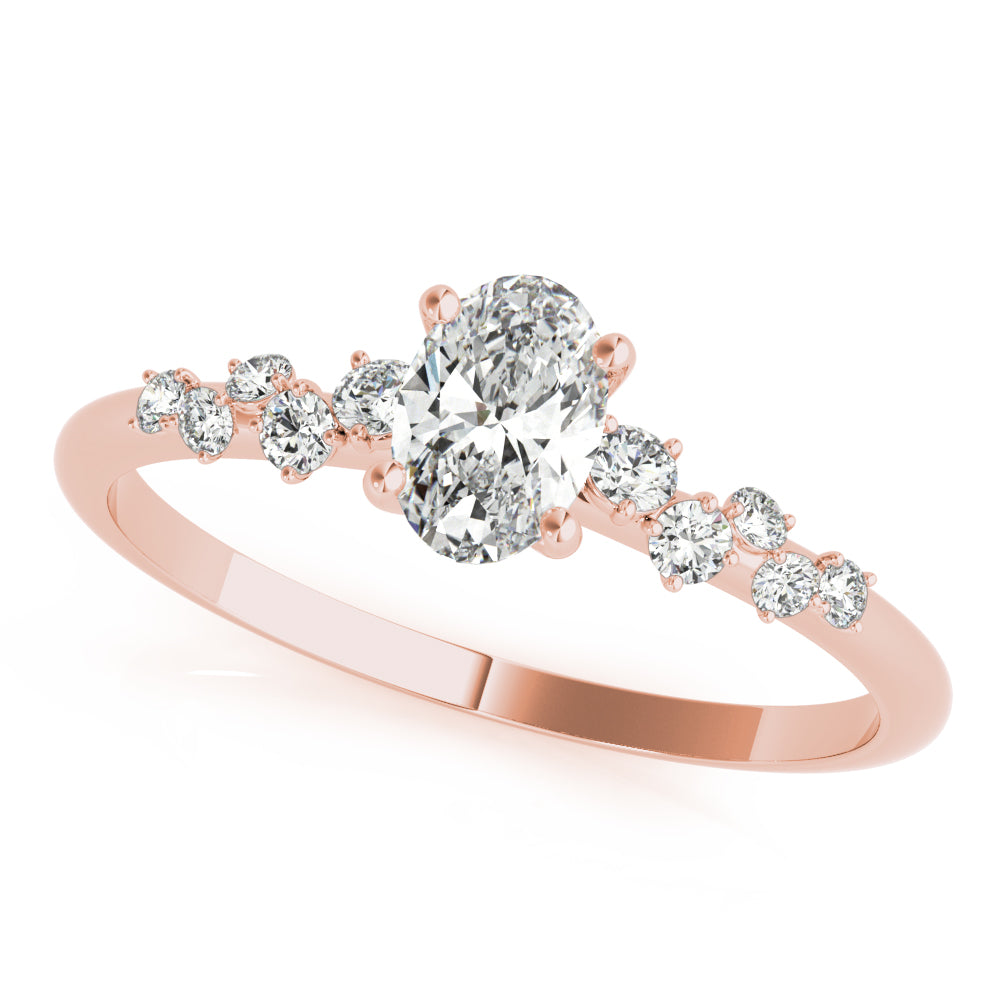 Elegant 14kt White Gold Oval Semi-Mount Diamond Ring
