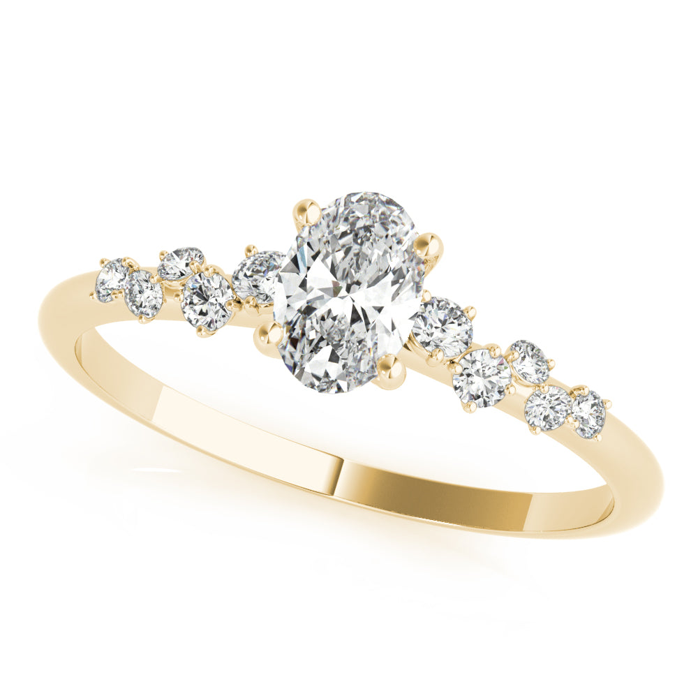 Elegant 14kt White Gold Oval Semi-Mount Diamond Ring