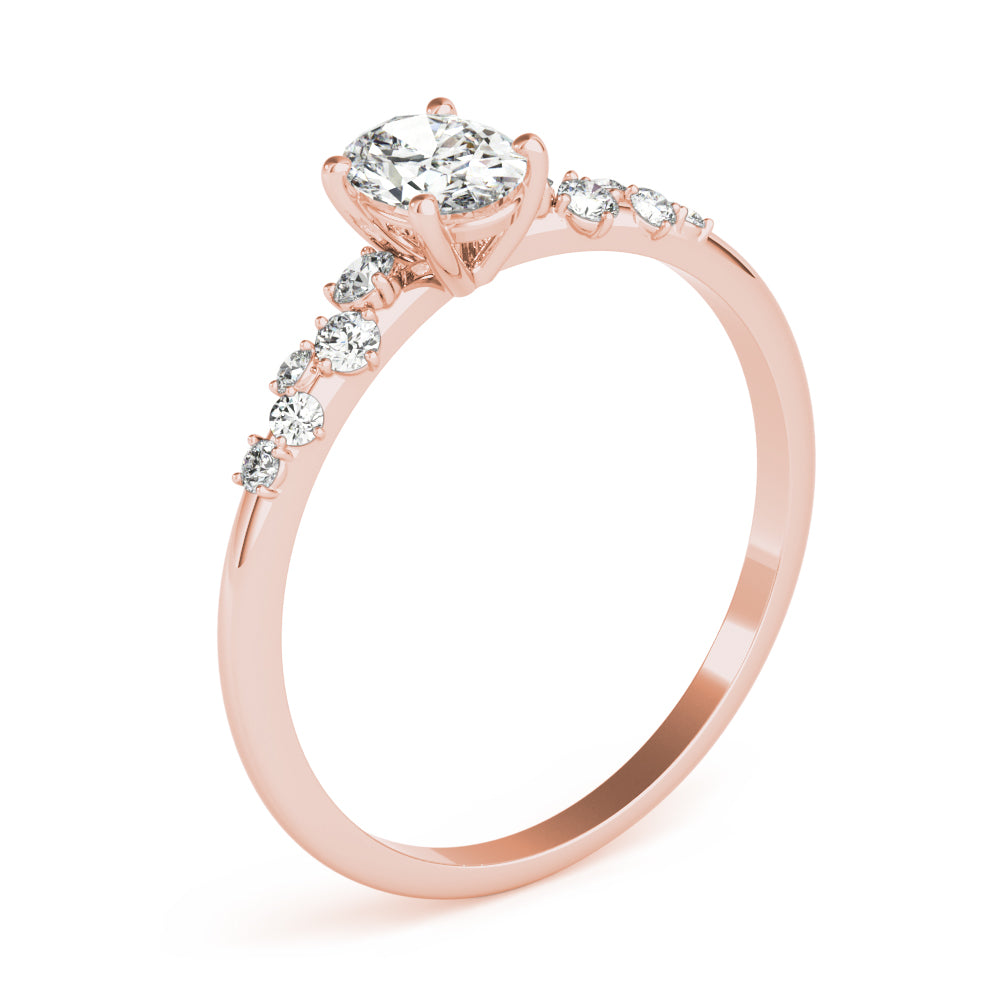 Elegant 14kt White Gold Oval Semi-Mount Diamond Ring