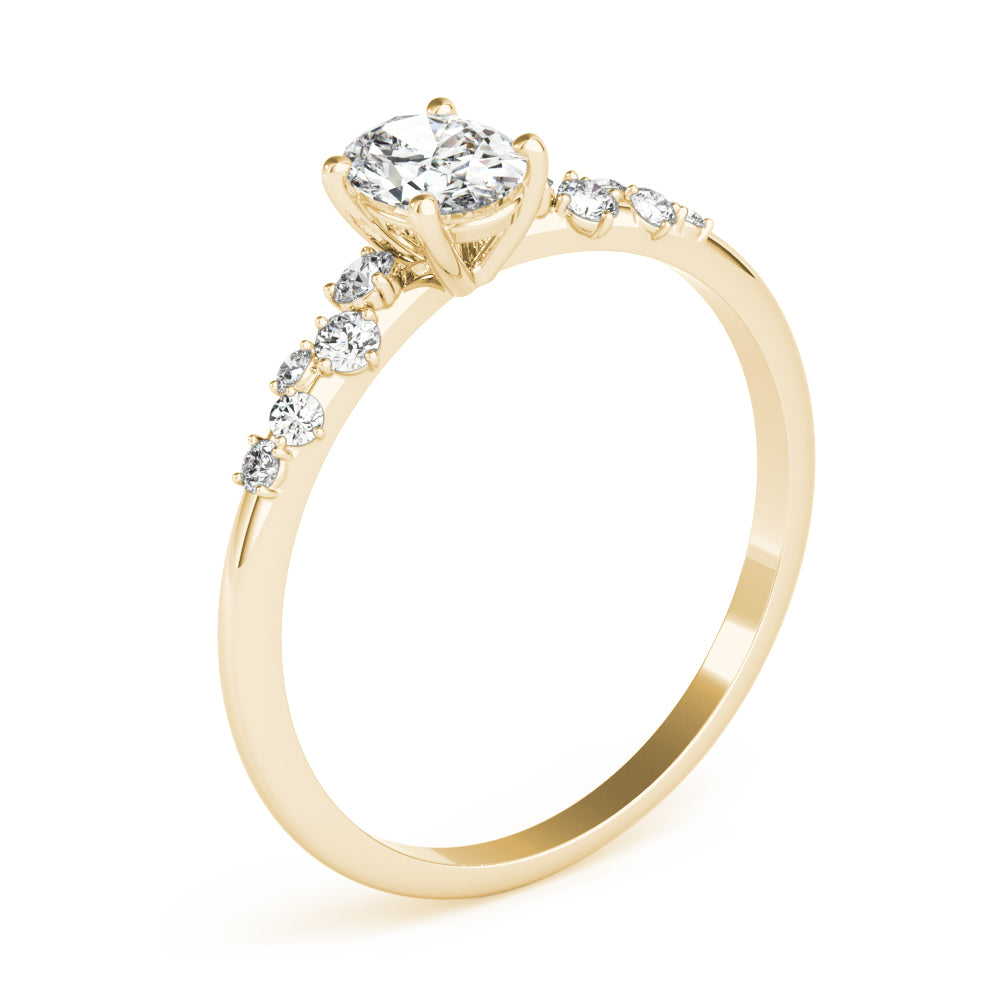 Elegant 14kt White Gold Oval Semi-Mount Diamond Ring