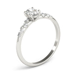 Elegant 14kt White Gold Oval Semi-Mount Diamond Ring